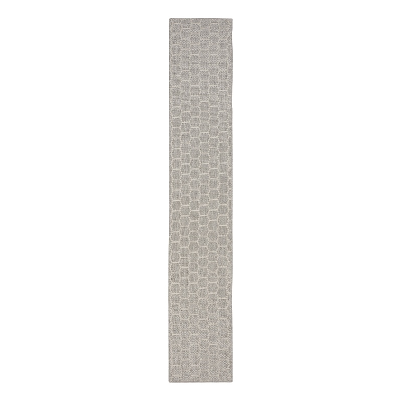 Nourison Reversible Ind/Outd 10' Runner Grey Area Rug