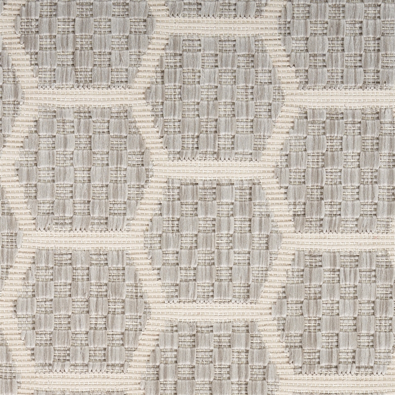 Nourison Reversible Ind/Outd 8' x Round Grey Area Rug