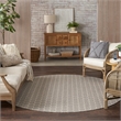 Nourison Reversible Ind/Outd 8' x Round Grey Area Rug