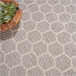 Nourison Reversible Ind/Outd 8' x Round Grey Area Rug