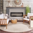 Nourison Reversible Ind/Outd 8' x Round Grey Area Rug