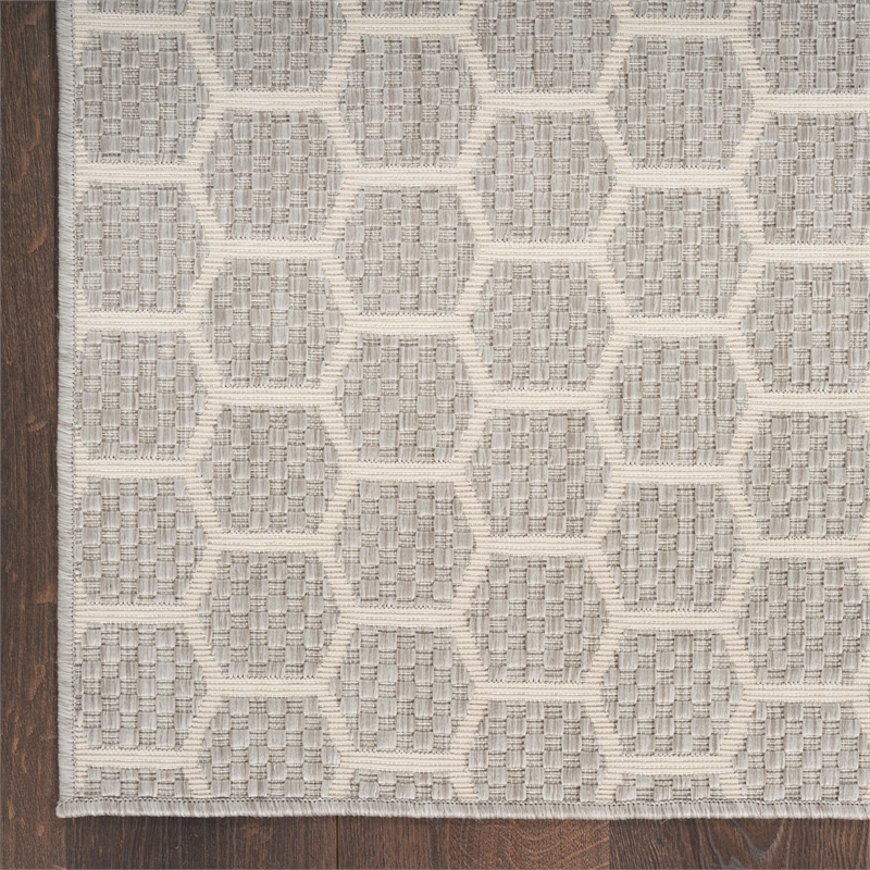 Nourison Reversible Ind/Outd 9' x 12' Grey Area Rug
