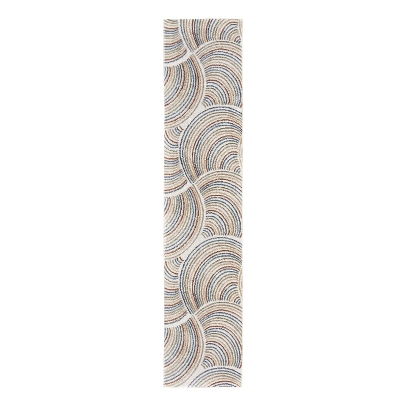 Nourison Astra Machine Washable 6' Runner Ivory Multicolor Area Rug