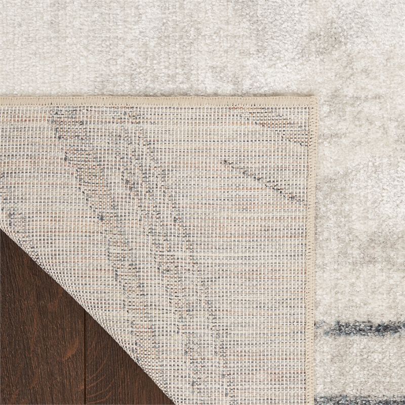 Nourison Astra Machine Washable 7' x 9' Silver Blue Area Rug