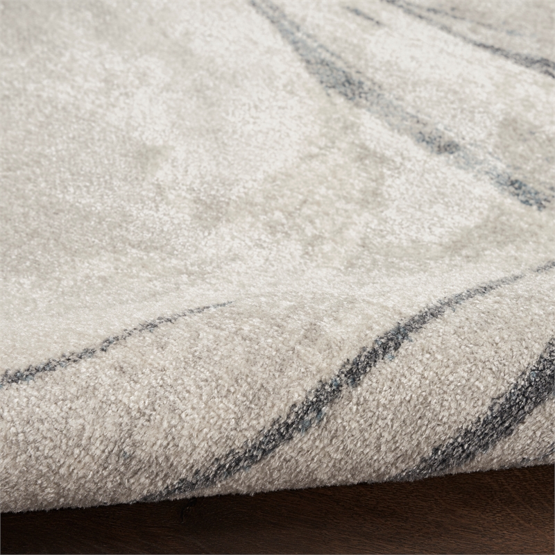 Nourison Astra Machine Washable 7' x 9' Silver Blue Area Rug