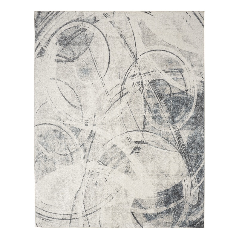 Nourison Astra Machine Washable 7' x 9' Silver Blue Area Rug
