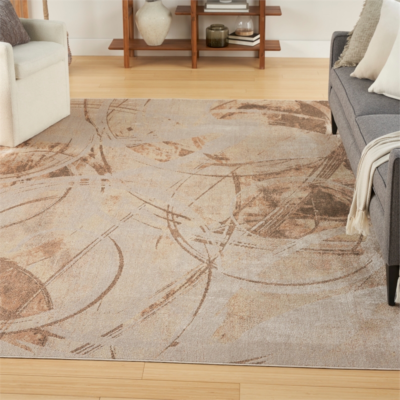 Nourison Astra Machine Washable 7' x 9' Beige Area Rug