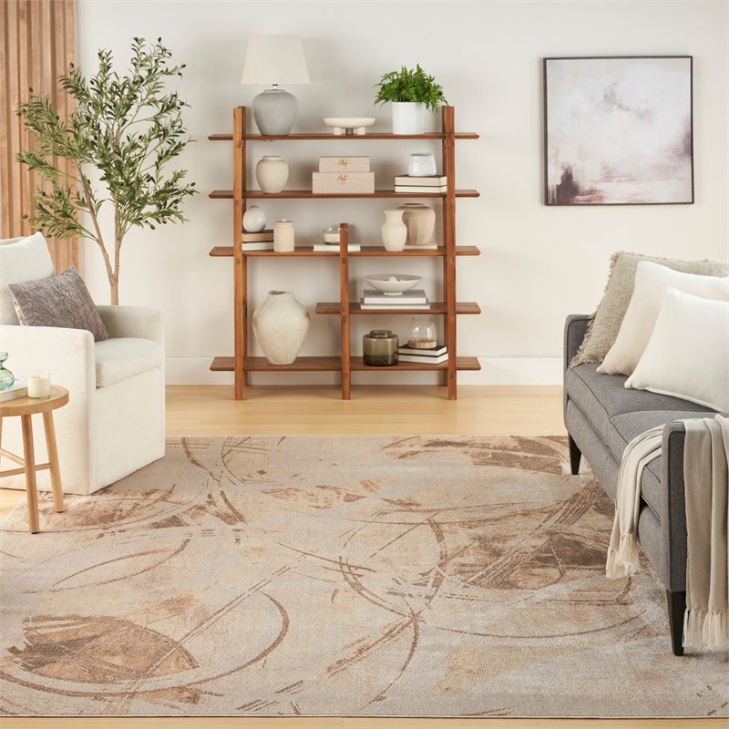 Nourison Astra Machine Washable 7' x 9' Beige Area Rug