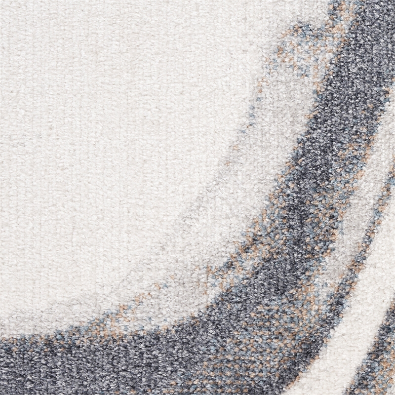 Nourison Astra Machine Washable 7' x 9' Ivory Grey Area Rug