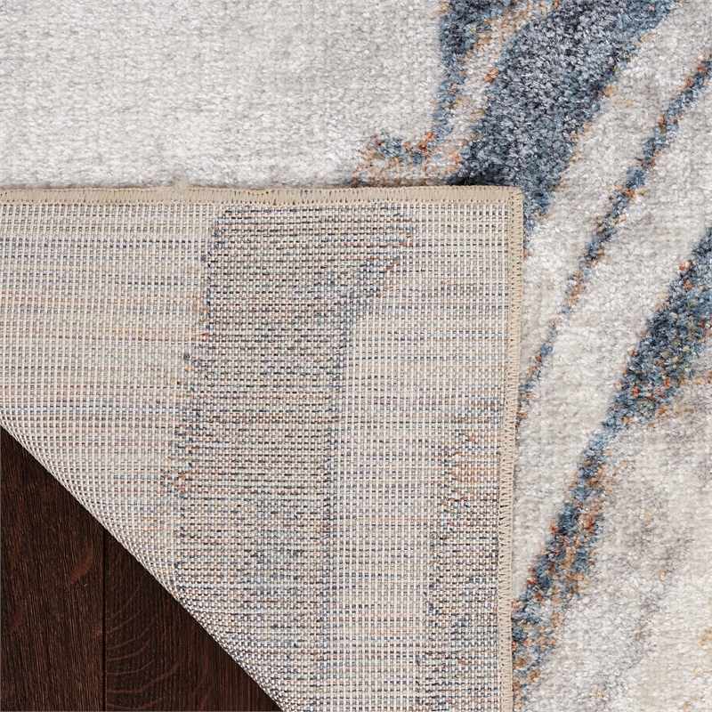 Nourison Astra Machine Washable 7' x 9' Ivory Blue Area Rug