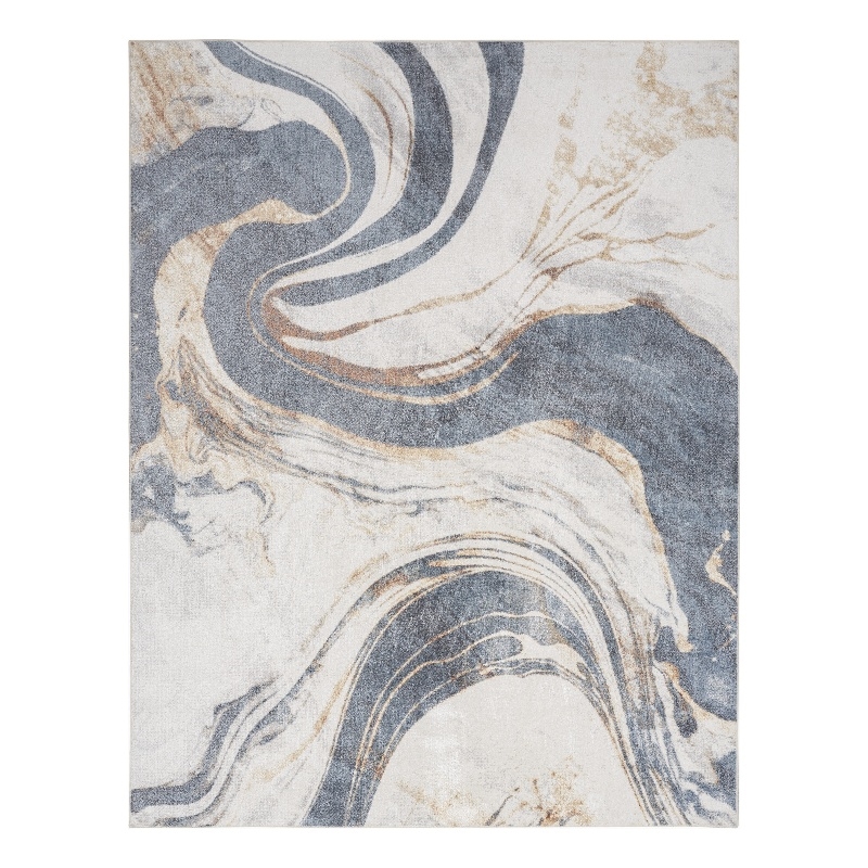 Nourison Astra Machine Washable 7' x 9' Ivory Blue Area Rug