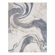 Nourison Astra Machine Washable 7' x 9' Ivory Blue Area Rug