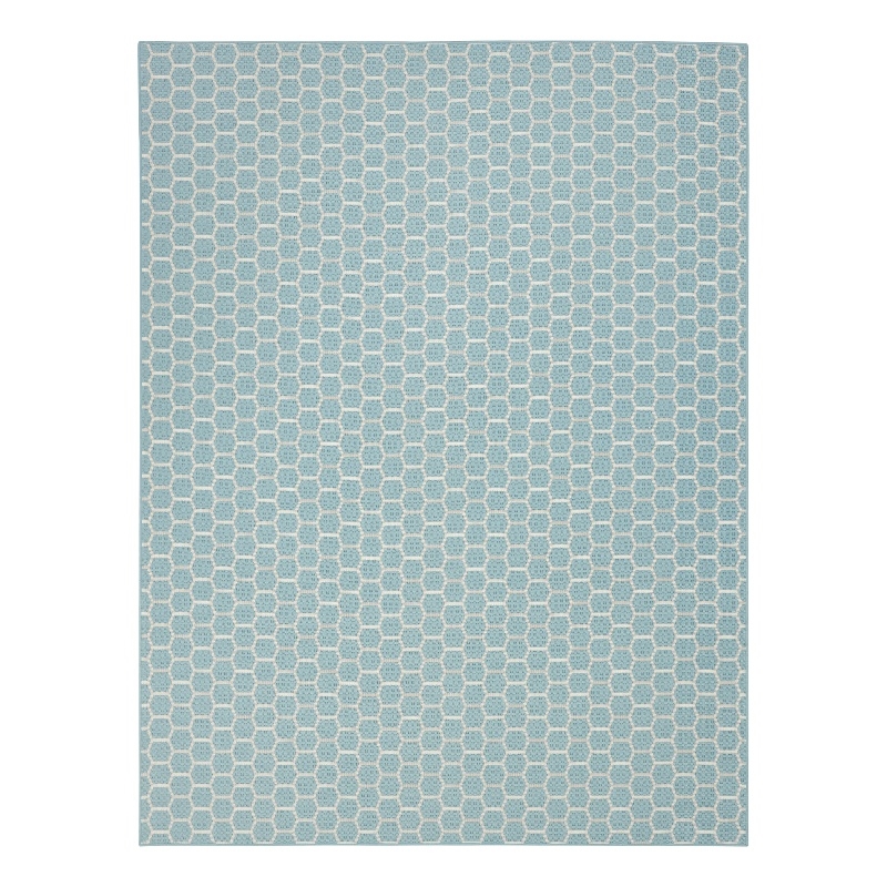 Nourison Reversible Ind/Outd 8' x 10' Aqua Area Rug