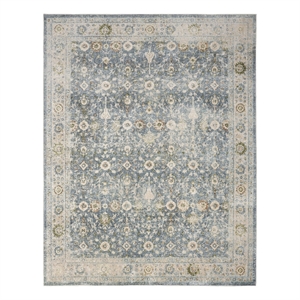 Nourison Astra Machine Washable 7' x 9' Teal Beige Area Rug