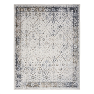 Nourison Astra Machine Washable 7' x 9' Ivory Blue Area Rug