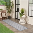 Nourison Reversible Ind/Outd 10' Runner Blue Area Rug