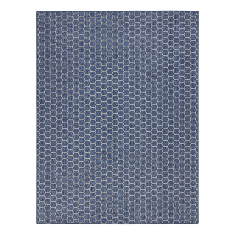 Nourison Reversible Ind/Outd 9' x 12' Blue Area Rug