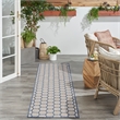 Nourison Reversible Ind/Outd 8' Runner Blue Area Rug