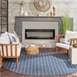 Nourison Reversible Ind/Outd 8' x Round Blue Area Rug