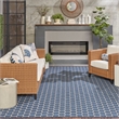 Nourison Reversible Ind/Outd 8' x 10' Blue Area Rug