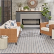 Nourison Reversible Ind/Outd 8' x 10' Blue Area Rug