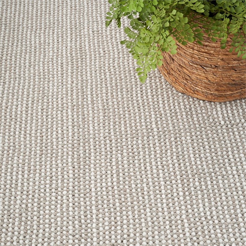 Nourison Textured Home 6' x 9' Ivory Mocha Area Rug