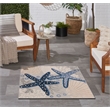 Nourison Aloha 3' x Square Blue Grey Area Rug