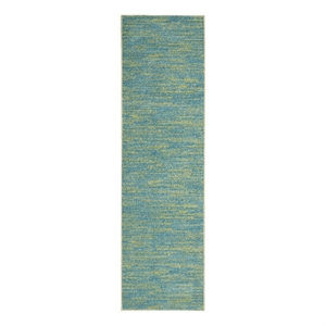 Nourison Essentials 16' Runner Blue Green Area Rug