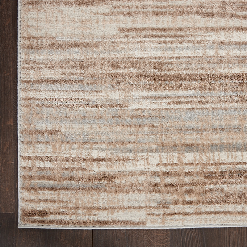Nourison Elation 6' Runner Ivory Grey Area Rug