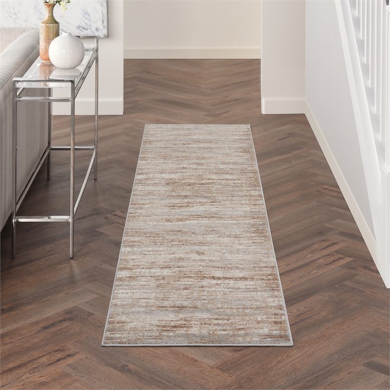 Nourison Elation 6' Runner Ivory Grey Area Rug