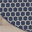 Nourison Reversible Ind/Outd 8' x Round Navy Area Rug
