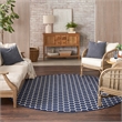 Nourison Reversible Ind/Outd 8' x Round Navy Area Rug