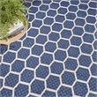 Nourison Reversible Ind/Outd 8' x Round Navy Area Rug