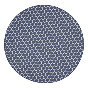 Nourison Reversible Ind/Outd 8' x Round Navy Area Rug
