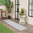 Nourison Reversible Ind/Outd 10' Runner Navy Area Rug