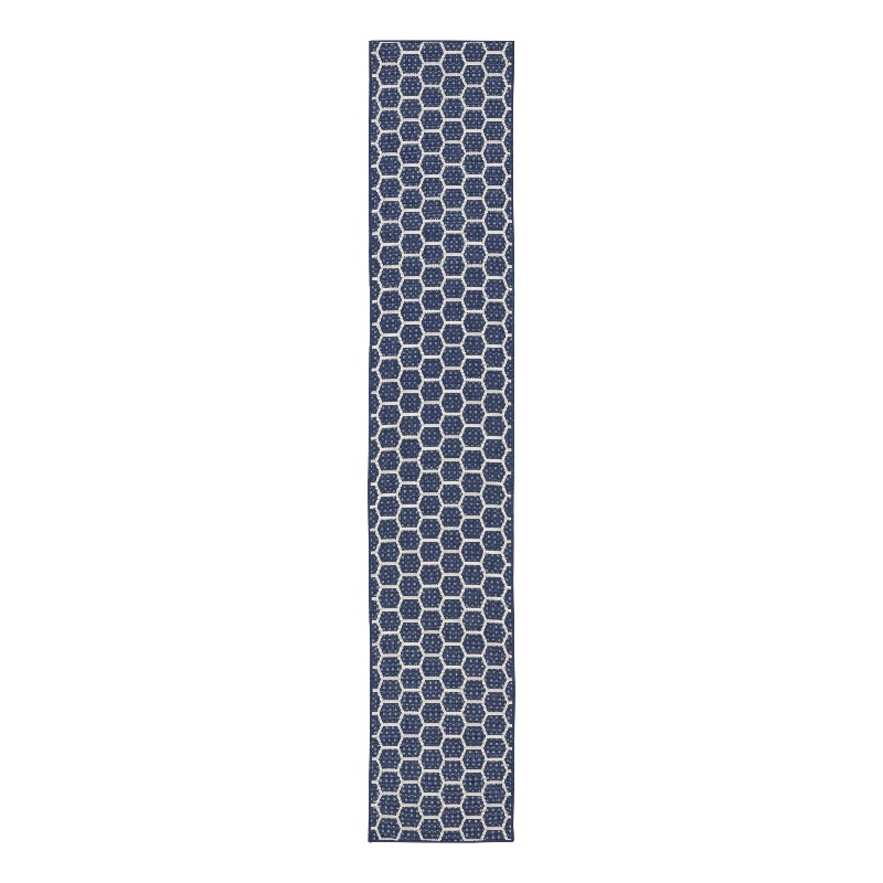 Nourison Reversible Ind/Outd 10' Runner Navy Area Rug