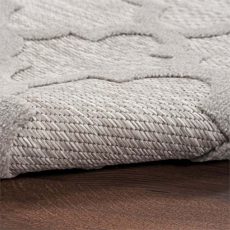 Nourison Easy Care 6' Runner Silver Grey Area Rug
