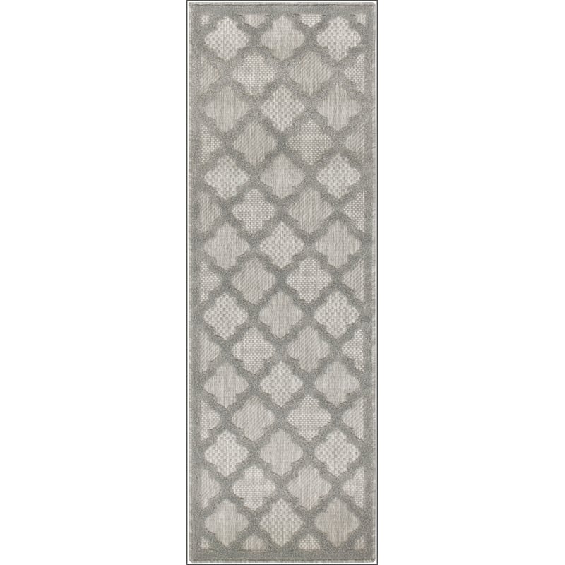 Nourison Easy Care 6' Runner Silver Grey Area Rug