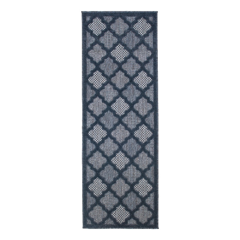 Nourison Easy Care 6' Runner Navy Blue Area Rug