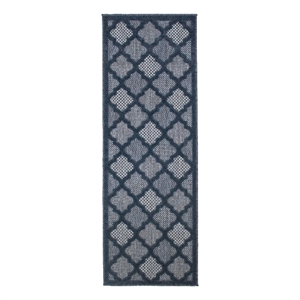 Nourison Easy Care 6' Runner Navy Blue Area Rug