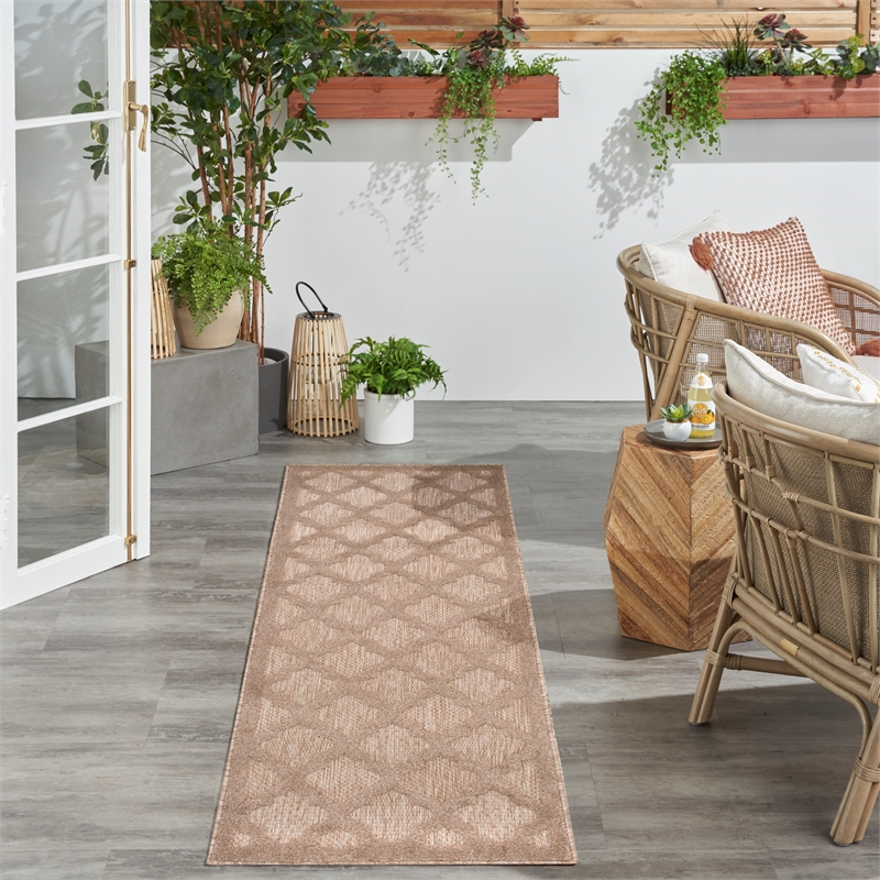Nourison Easy Care 6' Runner Natural Beige Area Rug