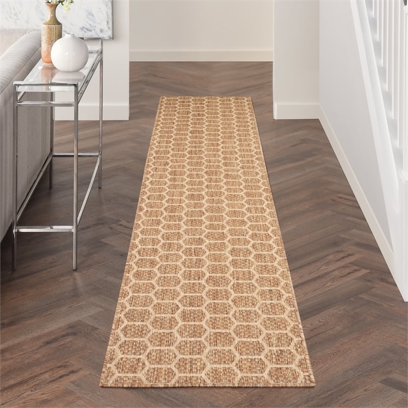 Nourison Reversible Ind/Outd 10' Runner Natural Area Rug