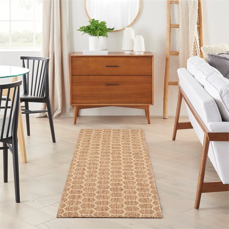 Nourison Reversible Ind/Outd 6' Runner Natural Area Rug