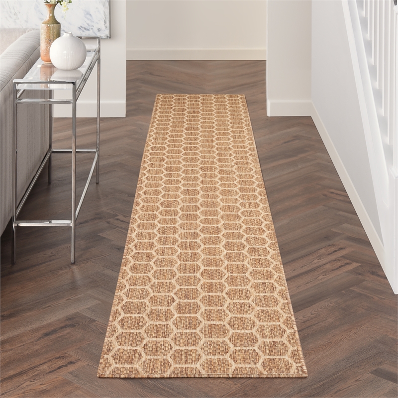 Nourison Reversible Ind/Outd 12' Runner Natural Area Rug