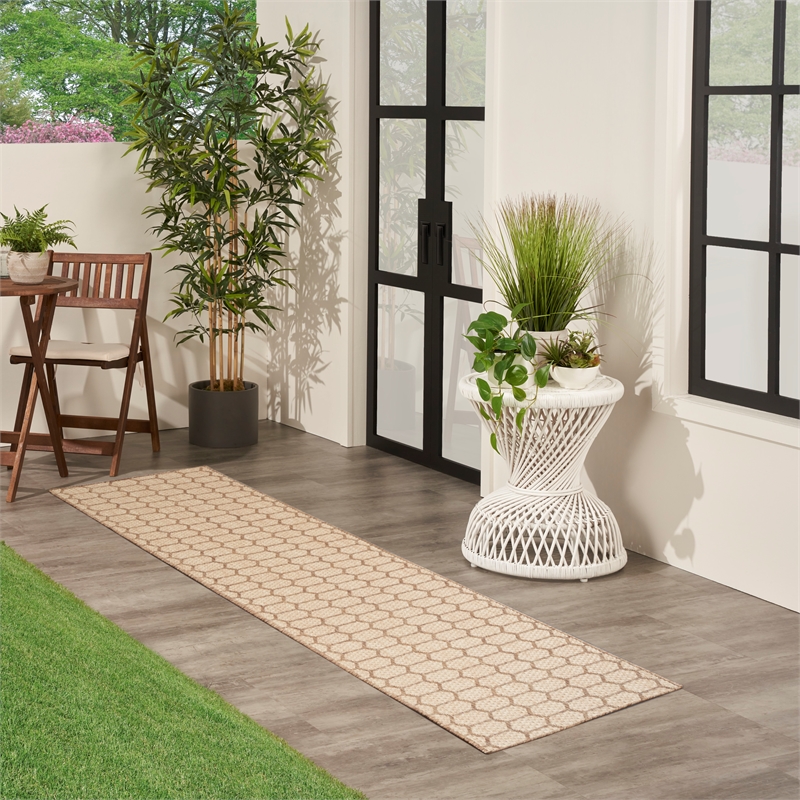 Nourison Reversible Ind/Outd 12' Runner Natural Area Rug