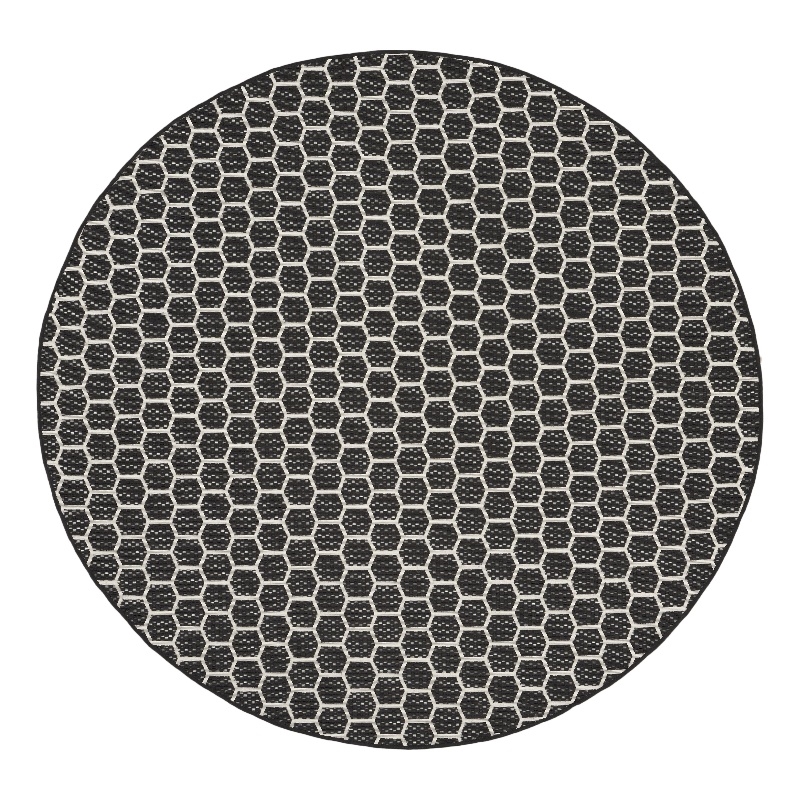 Nourison Reversible Ind/Outd 8' x Round Black Area Rug