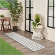 Nourison Reversible Ind/Outd 12' Runner Black Area Rug