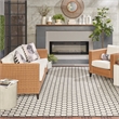 Nourison Reversible Ind/Outd 9' x 12' Black Area Rug