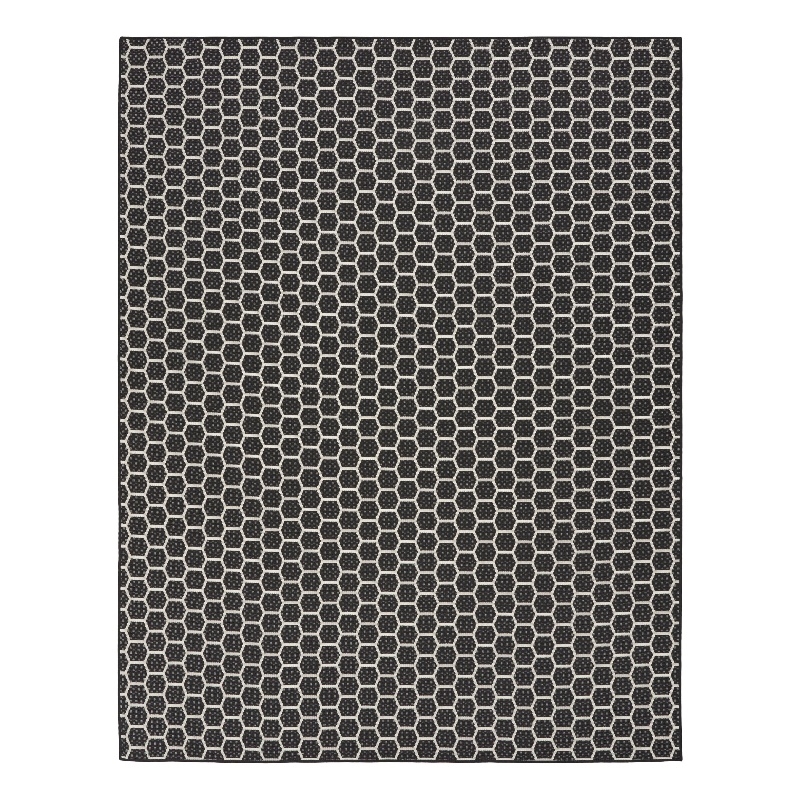 Nourison Reversible Ind/Outd 9' x 12' Black Area Rug