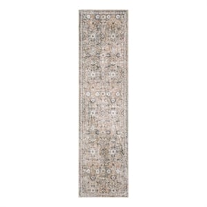 Nourison Home Astra Machine Washable 6' Runner Silver Taupe   Area Rug